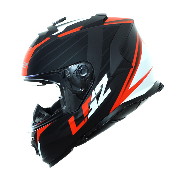 2021 LS2 FF 800 Storm Nerve Schwarz Rot Motorrad Helm Integralhelm Sonnenblende 